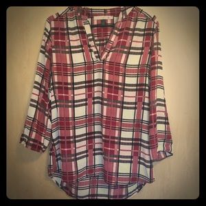 Breezy plaid blouse